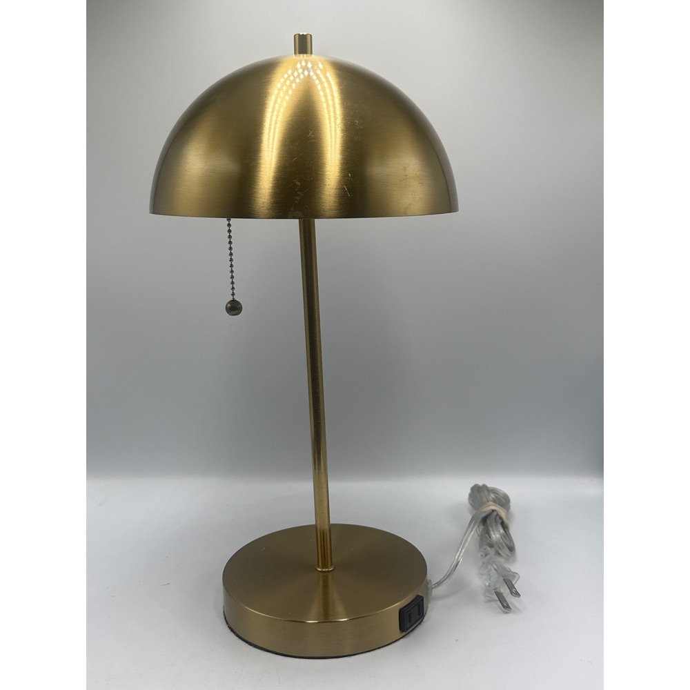 Project 62 Mushroom Table Lamp Brushed Brass Gold Mid Century Modern AF49040